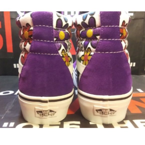 VANS Sk8-Hi Platform 2 Glitter Daisies Rainbow White Purple Men's 3.5/Women's 5 - Picture 5 of 12